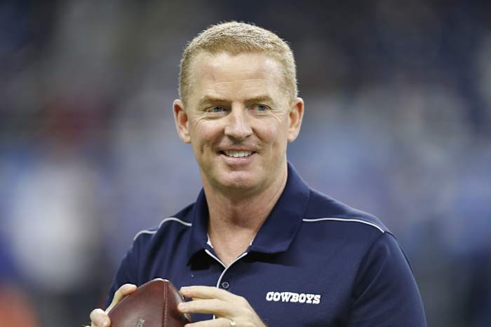 Nov 17, 2019; Detroit, MI, USA; Dallas Cowboys head coach Jason Garrett smiles before the game against the Detroit Lions at Ford Field.